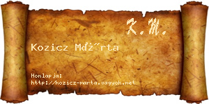 Kozicz Márta névjegykártya