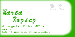 marta kozicz business card